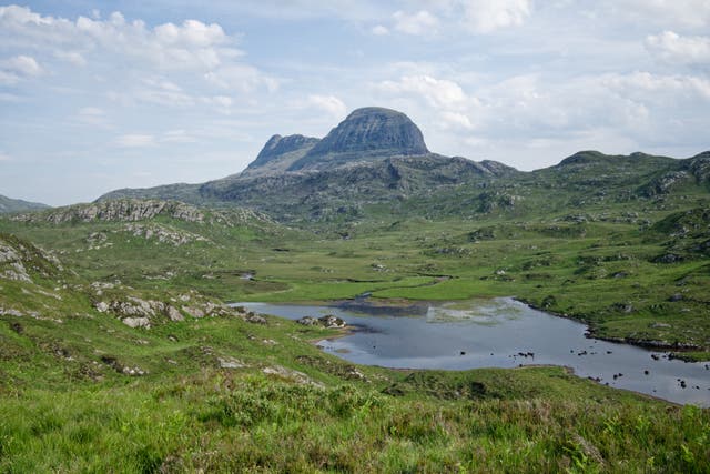 <p>A view towards Suilven mountain, in the Assynt area of Scotland’s west coast </p>